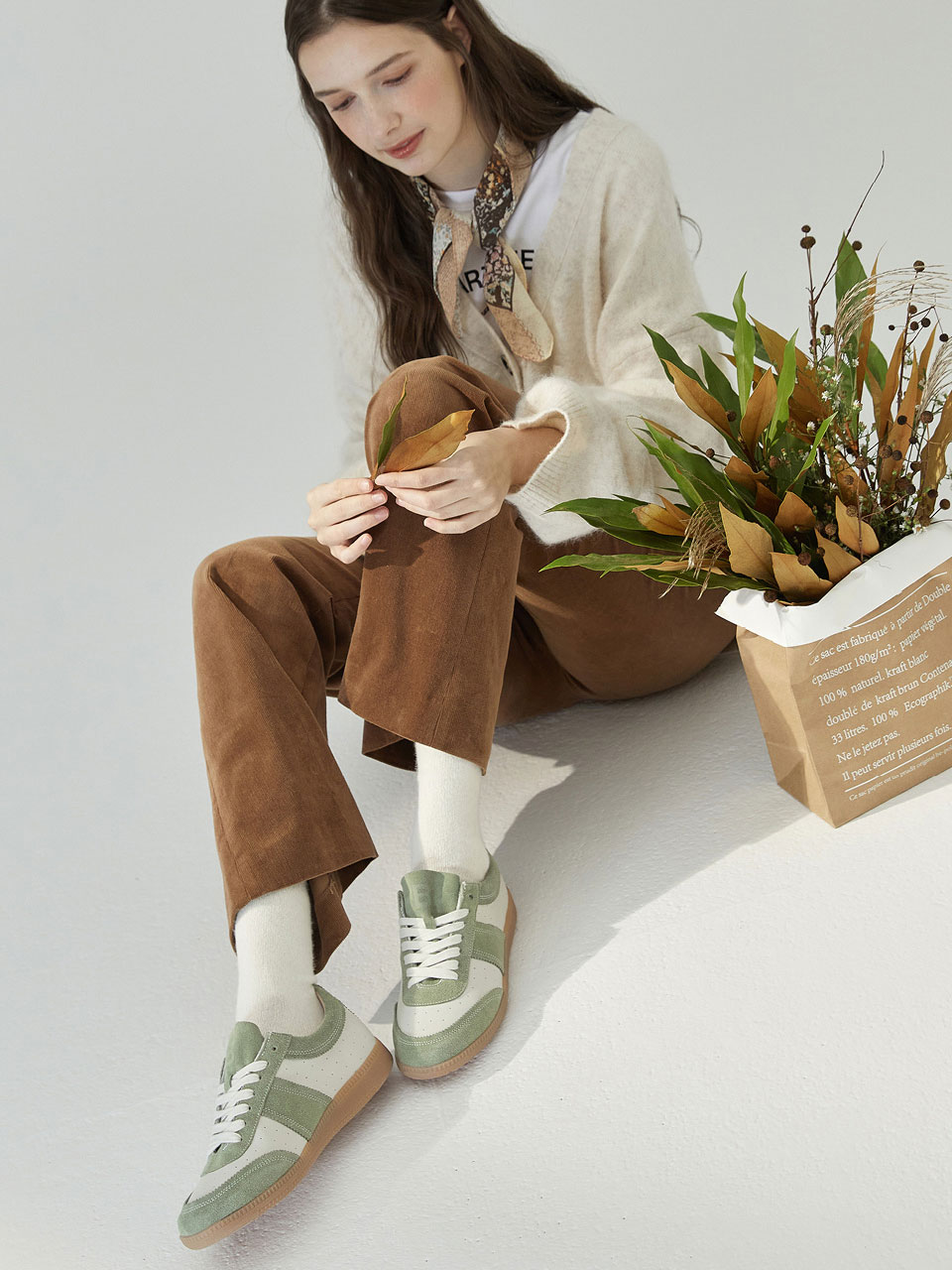 [LIMITED] PREMIUM LABEL LIMITED HANDMADE SNEAKERS (FOR WOMEN)- KHAKI