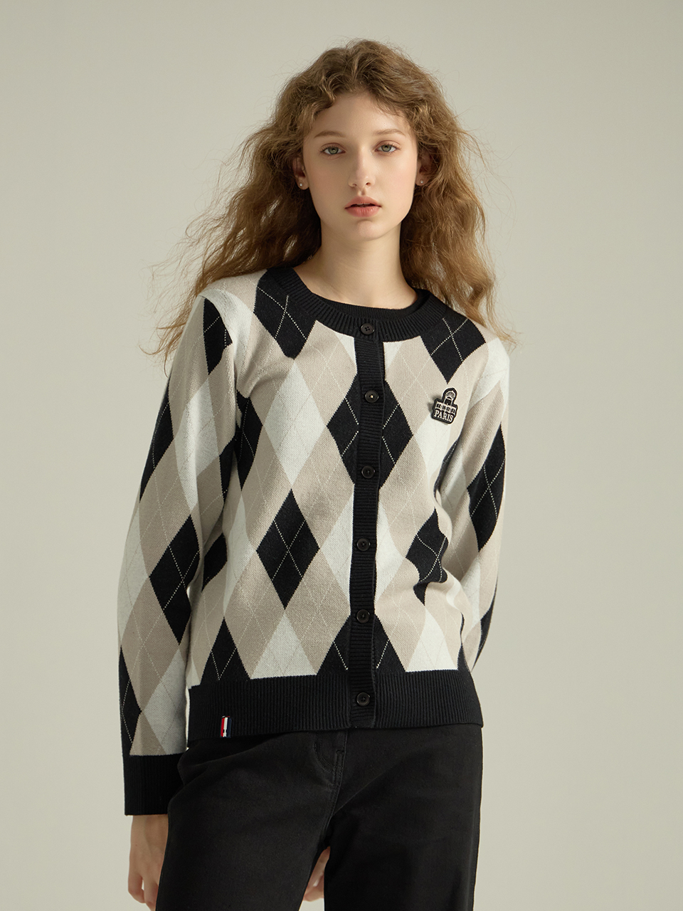 [LIMITED] DIAMANT ARGYLE CARDIGAN (FOR WOMAN) - FRENCH BLACK